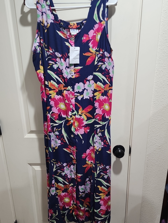 Bfa Classics Dresses & Skirts - BFA Vintage 90s Bright Floral Sleeveless Button Front Midi Size L NWT